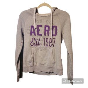 Aeropostale Girls Gray 1987 Hoodie Size Medium